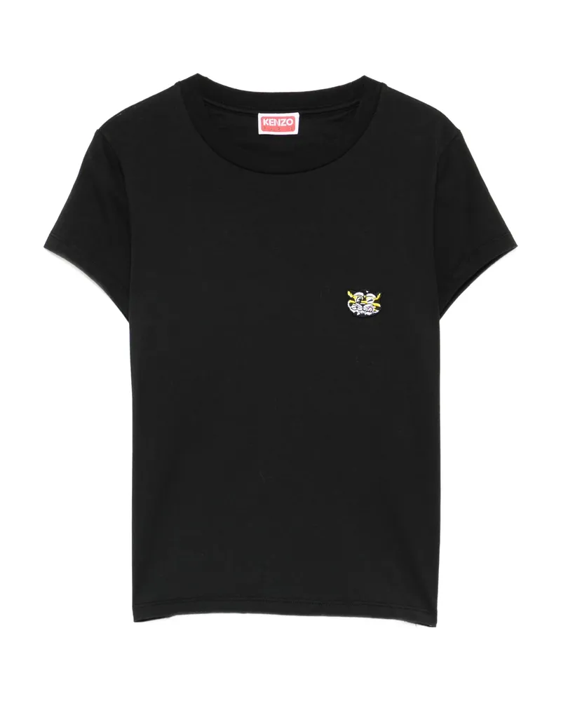 Kenzo Wil Tiger Embroidered T-shirt Black