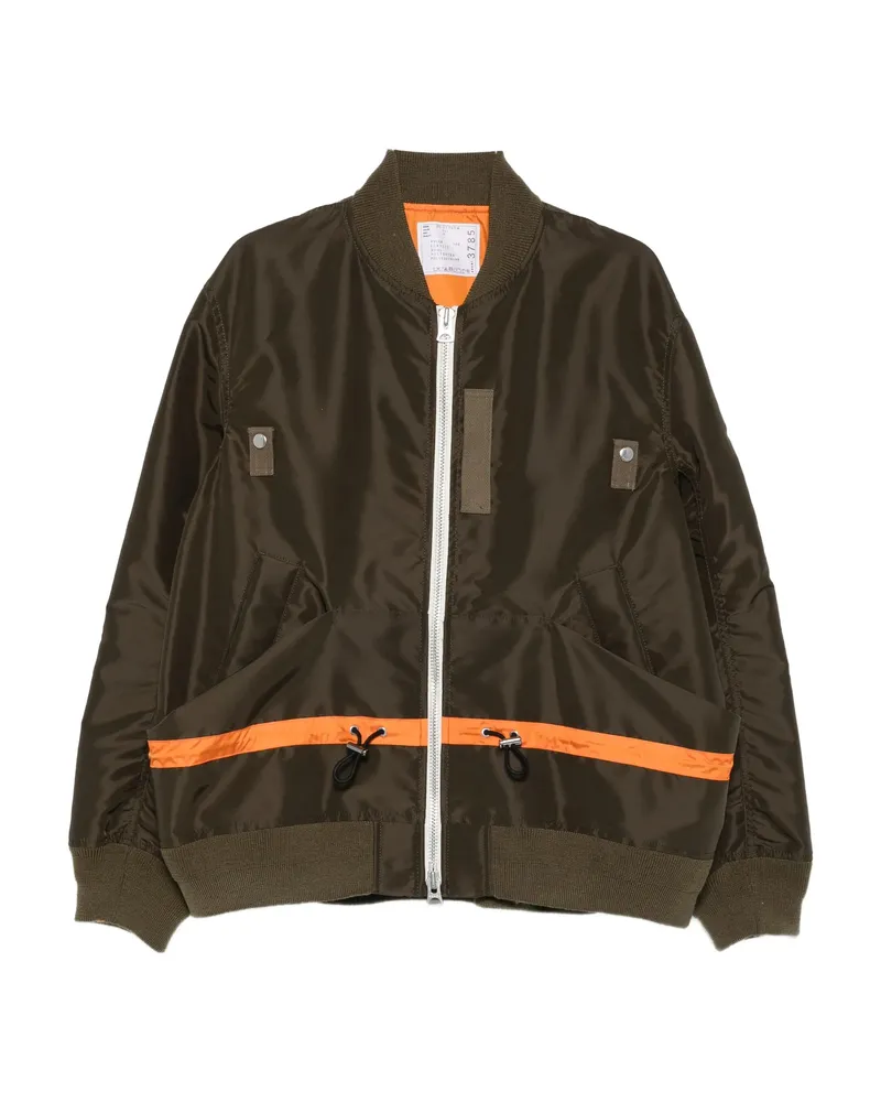 Sacai Drawstring-waist Bomber Jacket Green