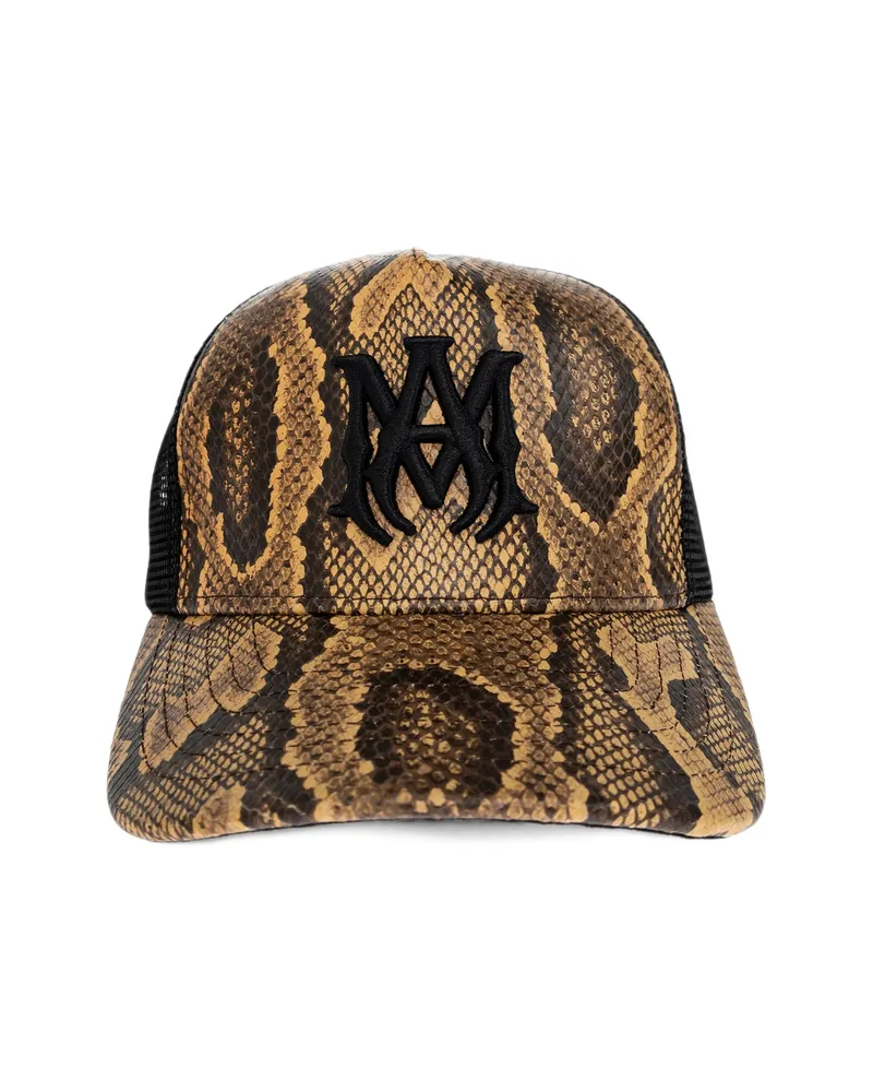 Amiri MA Snakeskin-effect Baseball Cap Brown