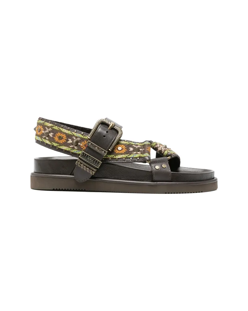 ash Buckle-fastening Sandals Brown