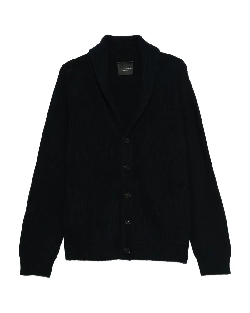 Roberto Collina Ribbed-knit Cardigan Blue