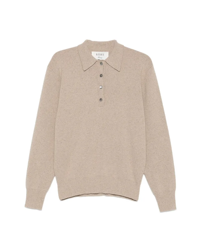 Róhe Button-fastening Polo-collar Sweater Neutrals