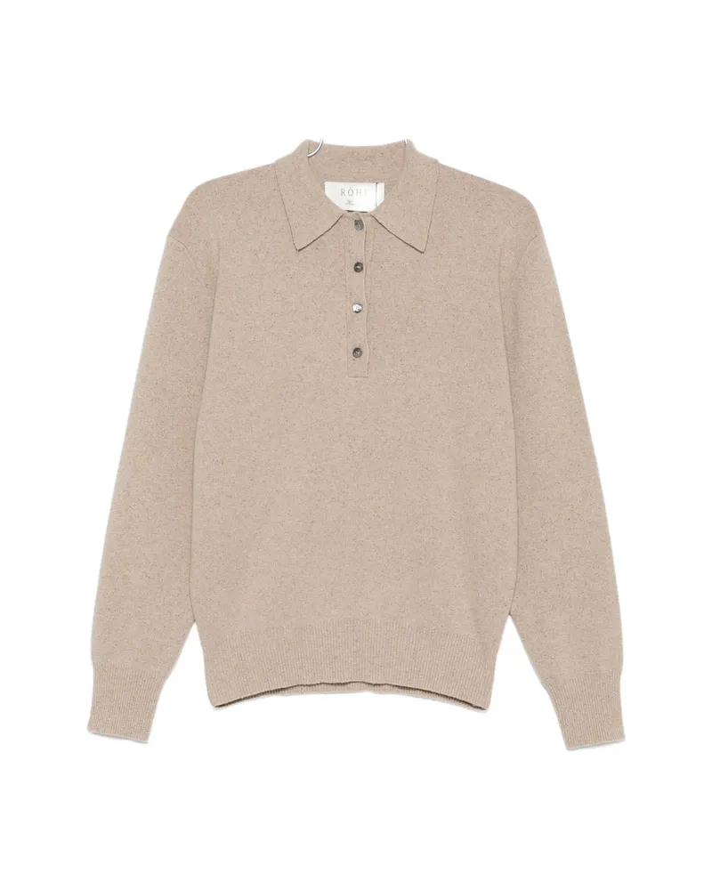Róhe Button-fastening Polo-collar Sweater Neutrals