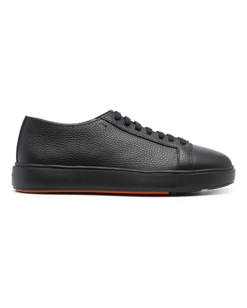 Santoni Leather Low-top Sneakers Black