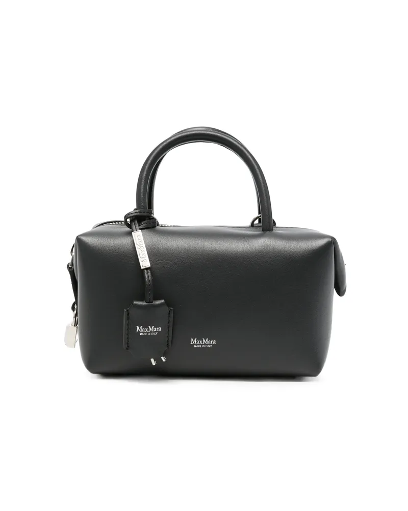 Max Mara Holdalls Logo-print Leather Mini Bag Grey
