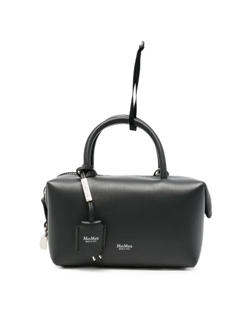Max Mara Holdalls Logo-print Leather Mini Bag Grey