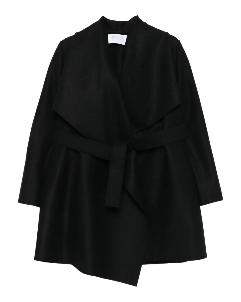 Harris Wharf London Wrap-front Belted Coat Black