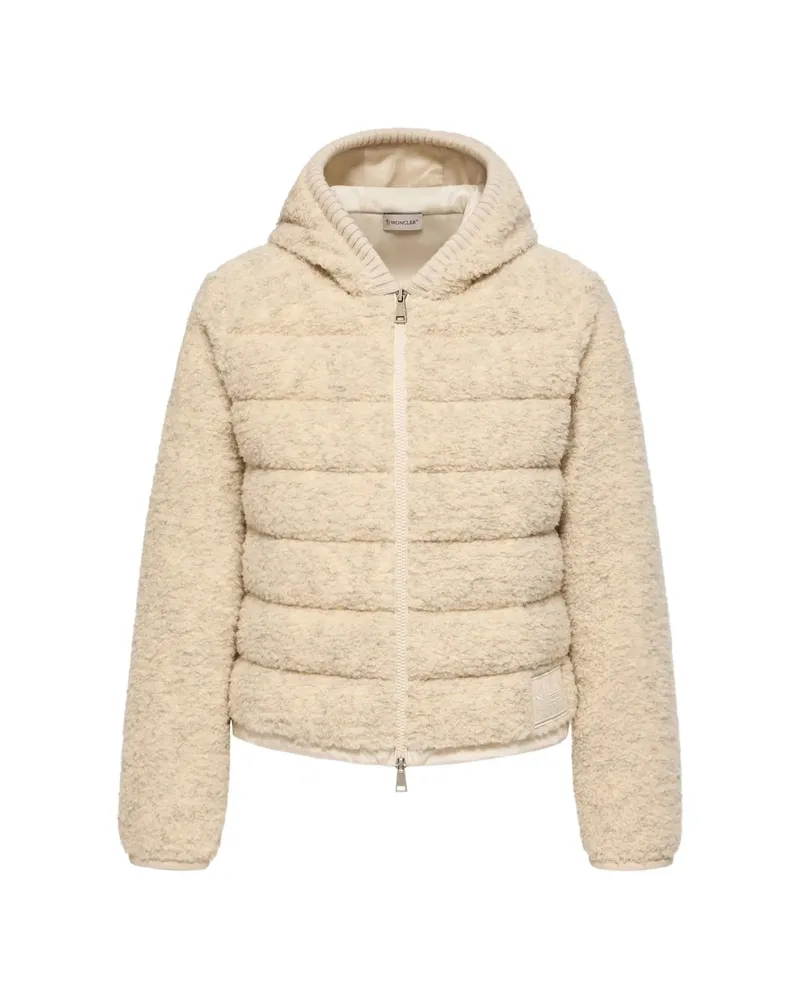 Moncler Teddy Quilted Fleece-texture Jacket Neutrals