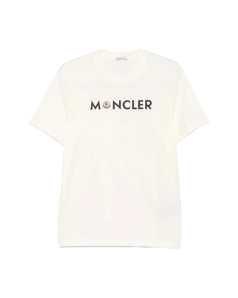 Moncler Logo-print Short-sleeve T-shirt Neutrals