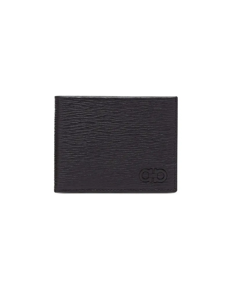 Ferragamo Gancini Tonal Logo-plaque Wallet Black