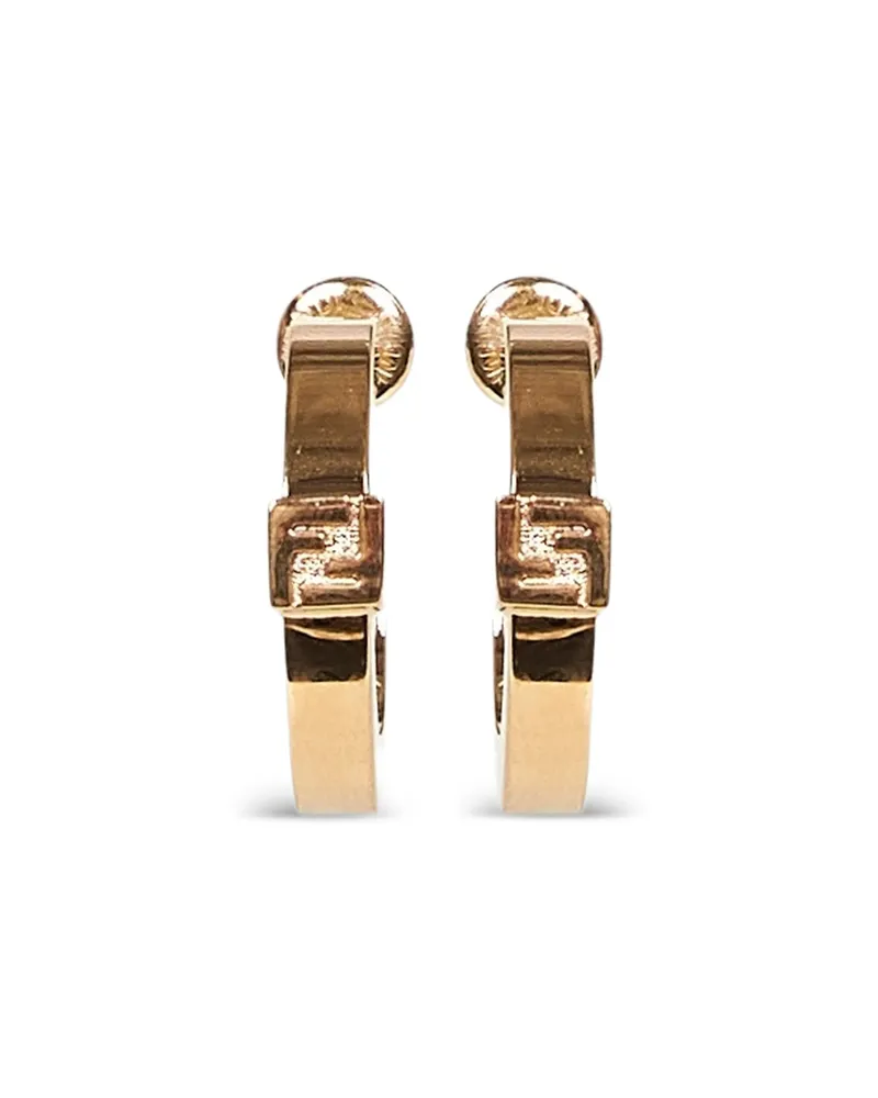 Fendi FF-logo Hoop Earrings Gold