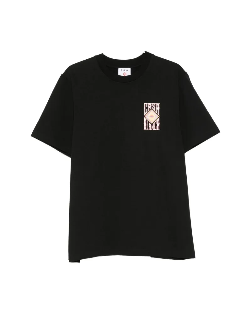 Casablanca Paris Hermons Mirage-print T-shirt Black