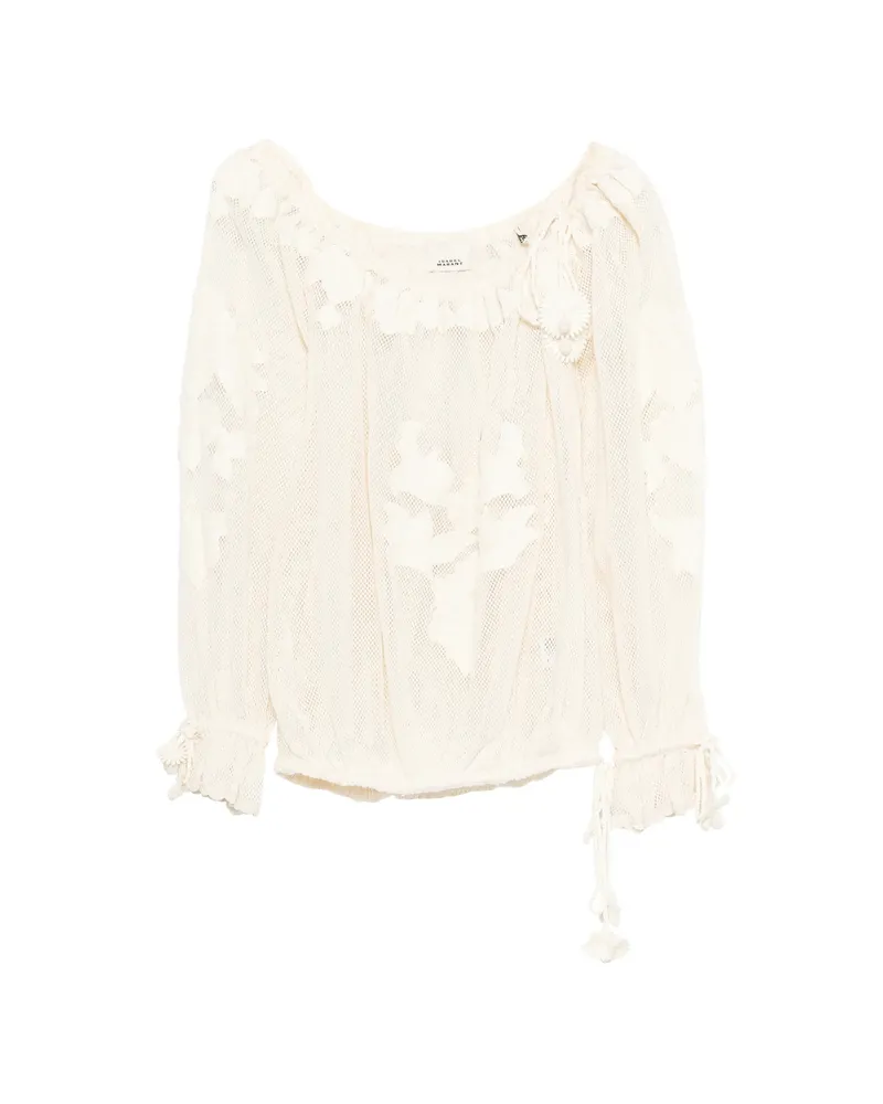 Isabel Marant Floral Appliqué Blouse Neutrals