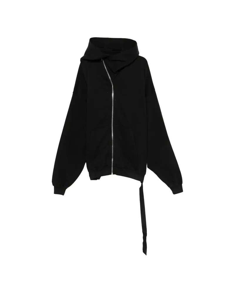 DRKSHDW by Rick Owens Asymmetric-zip Long-sleeve Hoodie Black