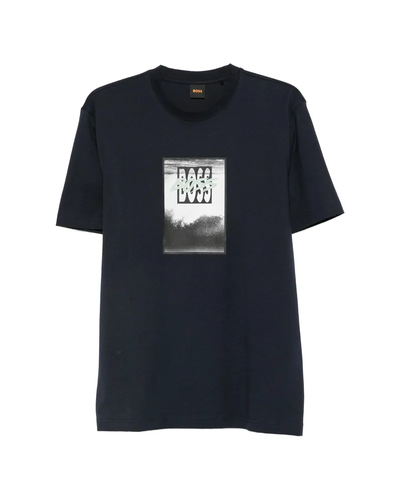 HUGO BOSS Logo-print T-shirt Blue