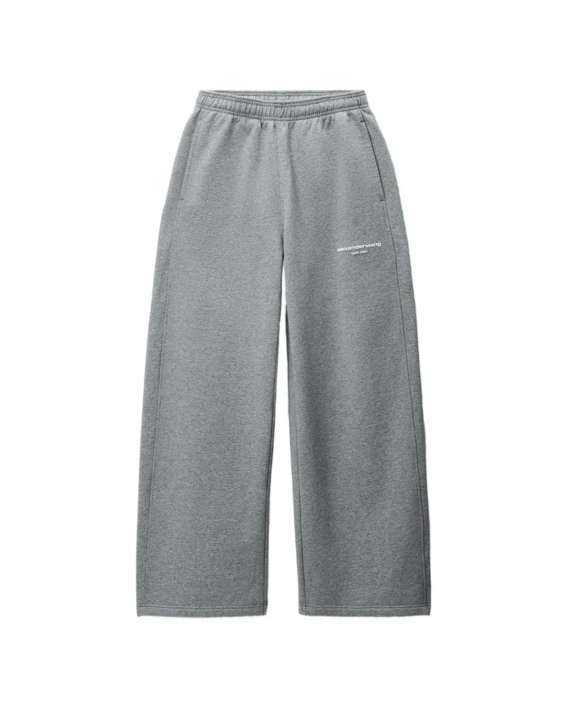 Alexander Wang Mid-rise Relaxed Sweatpant W/ Logo Print Grey