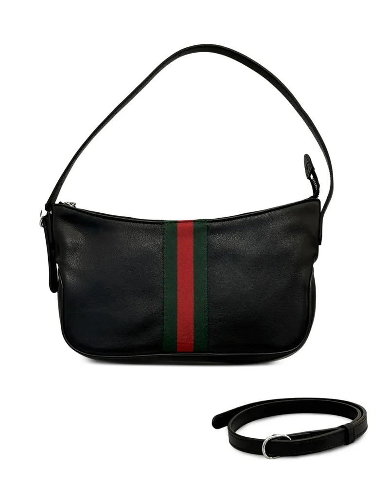 Gucci Small Lunetta Web-stripe Cross-body Bag Black