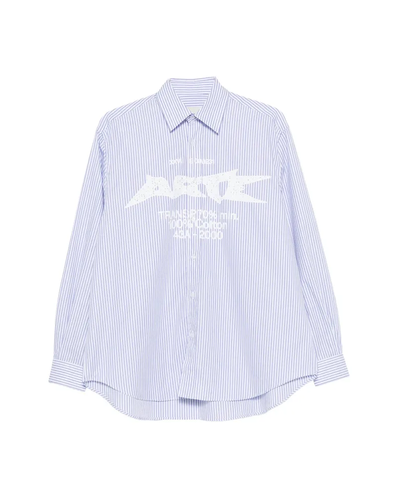 Arte Antwerp Logo-print Striped Shirt White