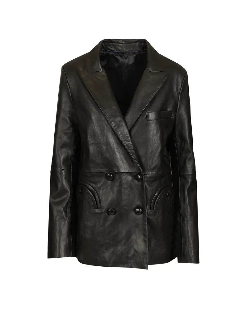Blazé Milano Everynight Vegas Baby Leather Blazer Black