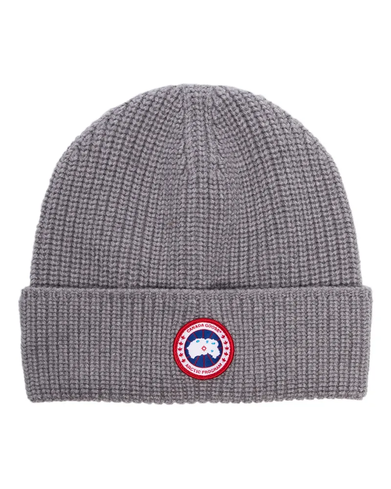 Canada Goose Arctic Disk Wool Beanie Hat Grey