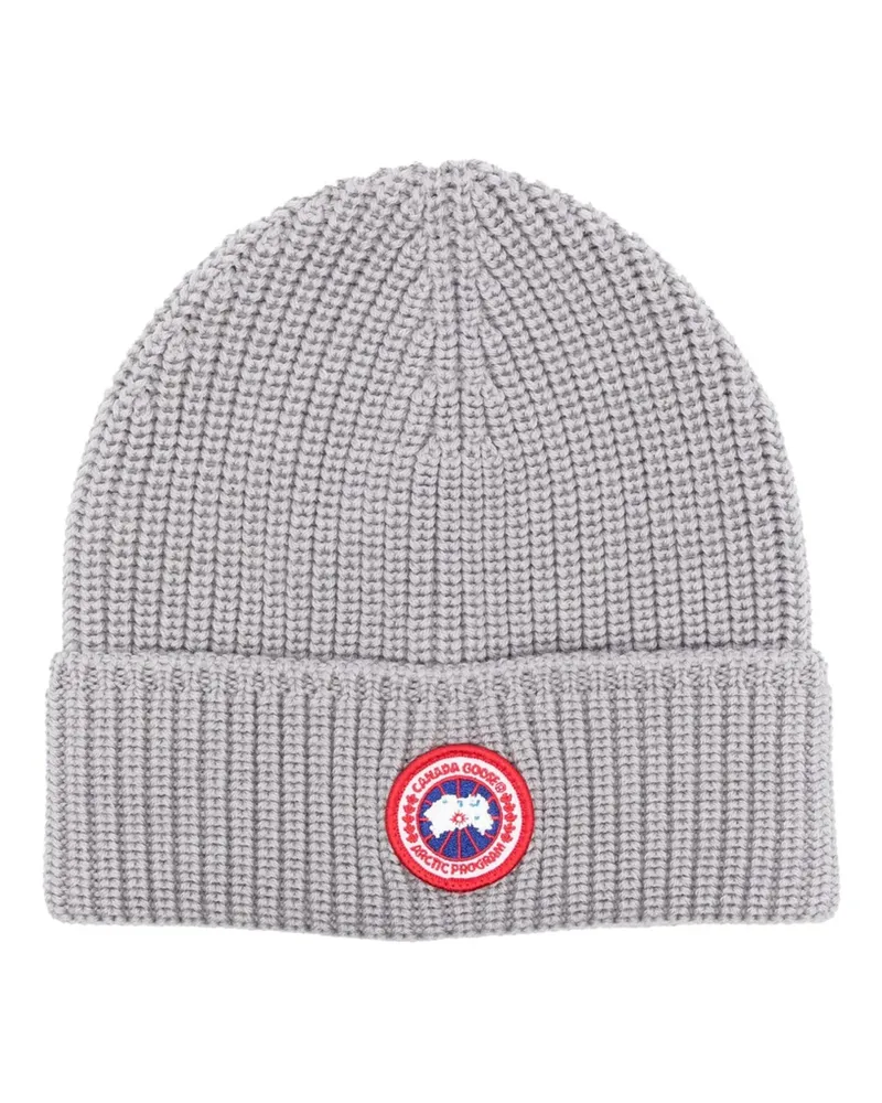 Canada Goose Arctic Disc Knitted Wool Beanie Grey
