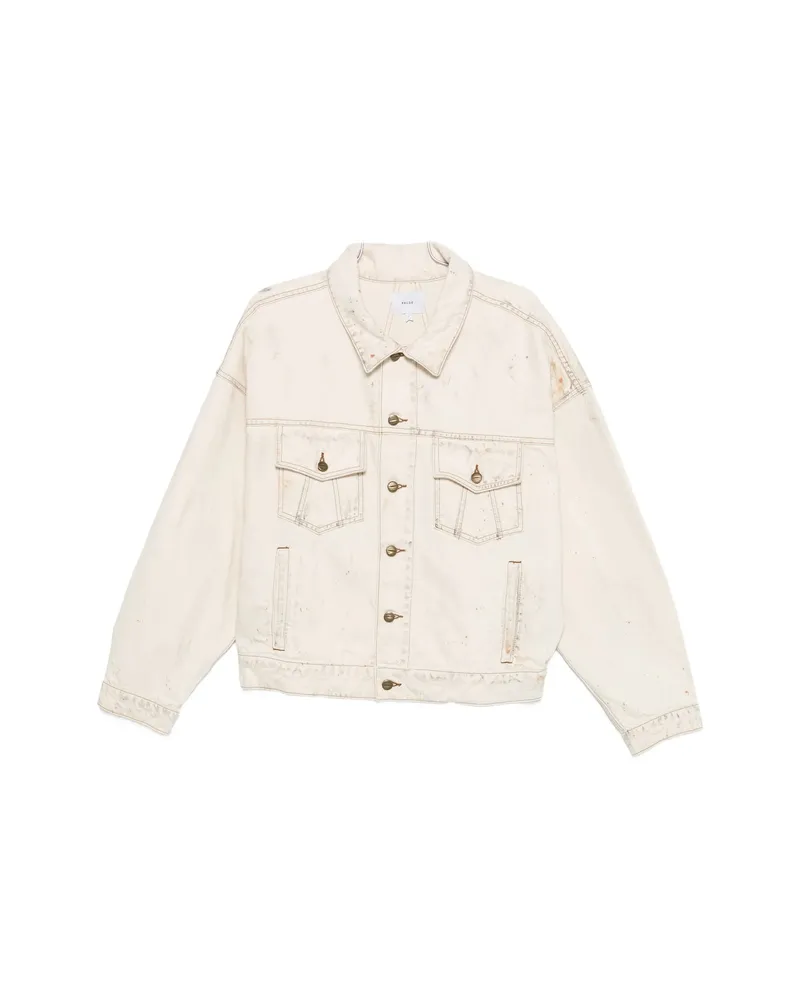RHUDE Distressed Denim Jacket Neutrals