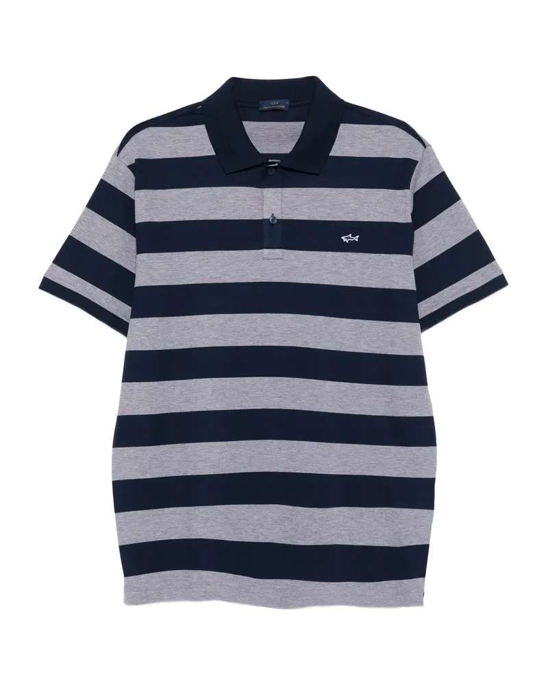 Paul & Shark Striped Polo Shirt Blue