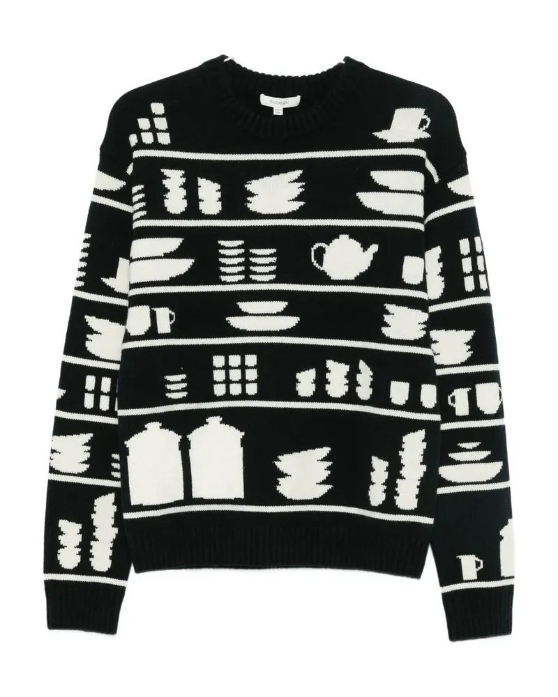 J.W.Anderson Tableware-pattern Crew-neck Sweater Black