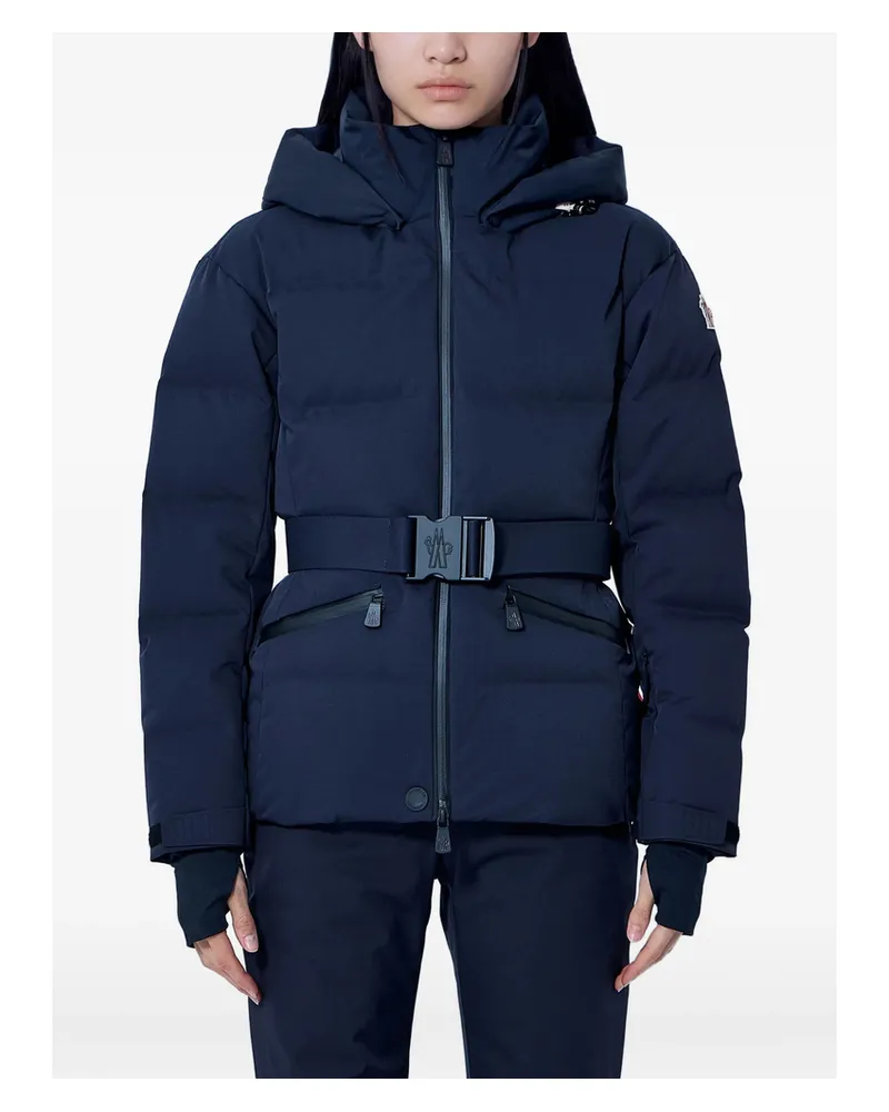 Moncler Tolima Belted Quilted Jacket Blue