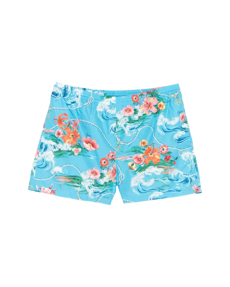 Gucci Floral-print Swim Shorts Blue