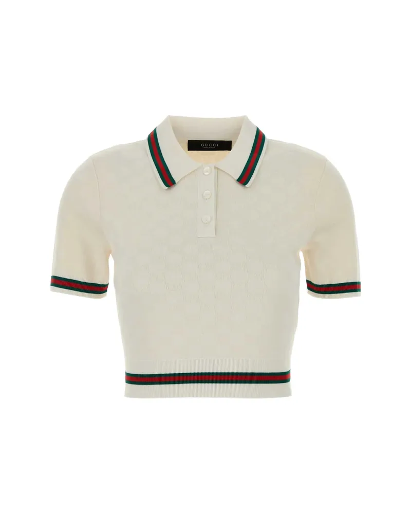 Gucci Cropped Polo Shirt White