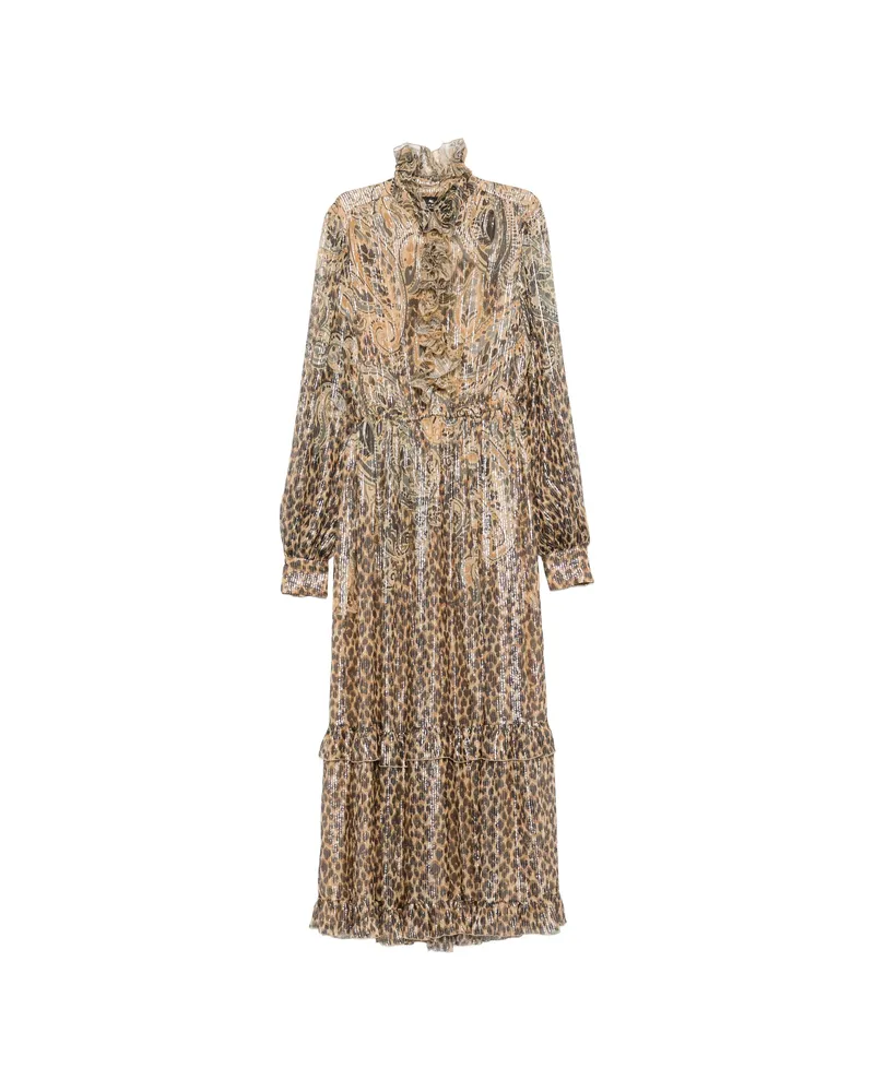 Etro Paisley Leopard-print Maxi Dress Neutrals