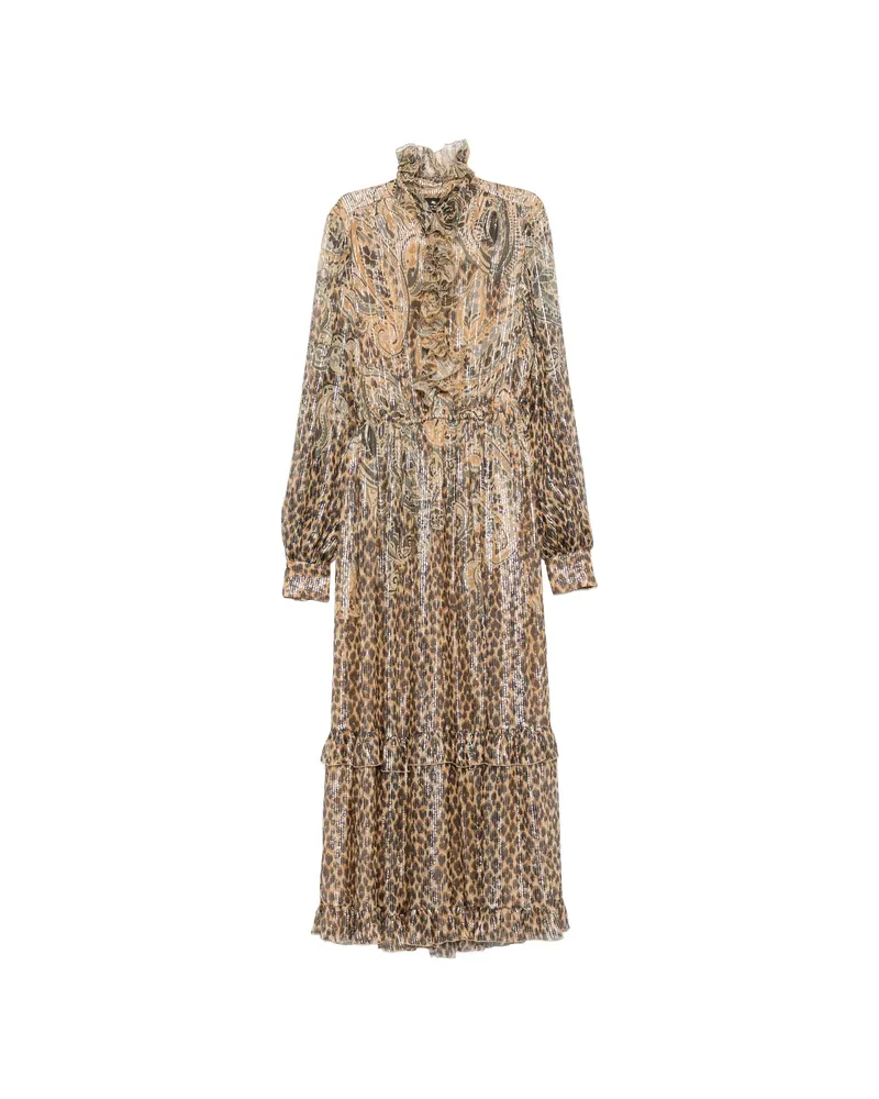 Etro Paisley Leopard-print Maxi Dress Neutrals