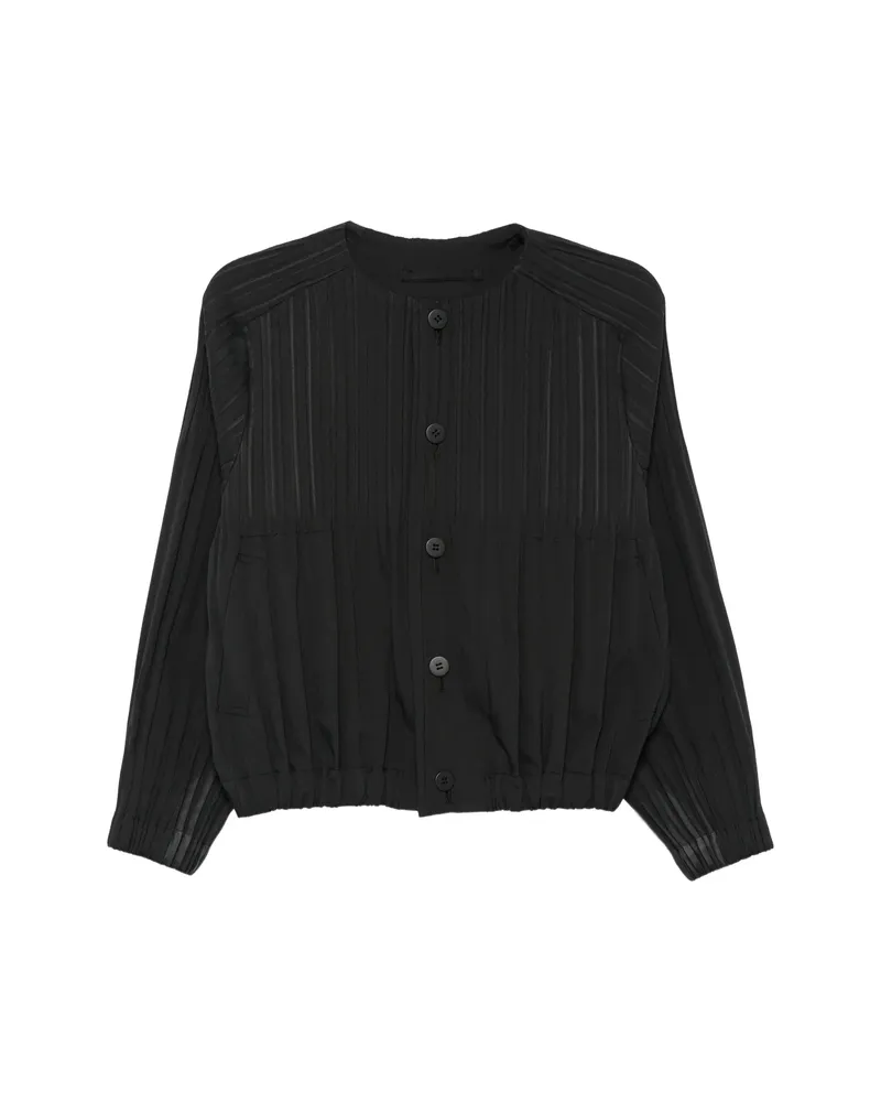 Issey Miyake Pleated Button-up Jacket Black