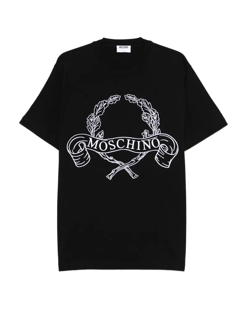 Moschino Logo-embroidered T-shirt Black