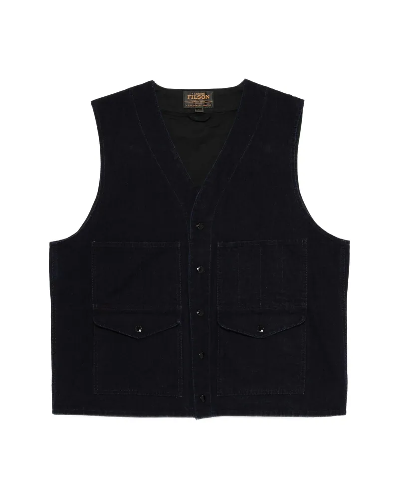 Filson Pocket Buttoned Gilet Blue