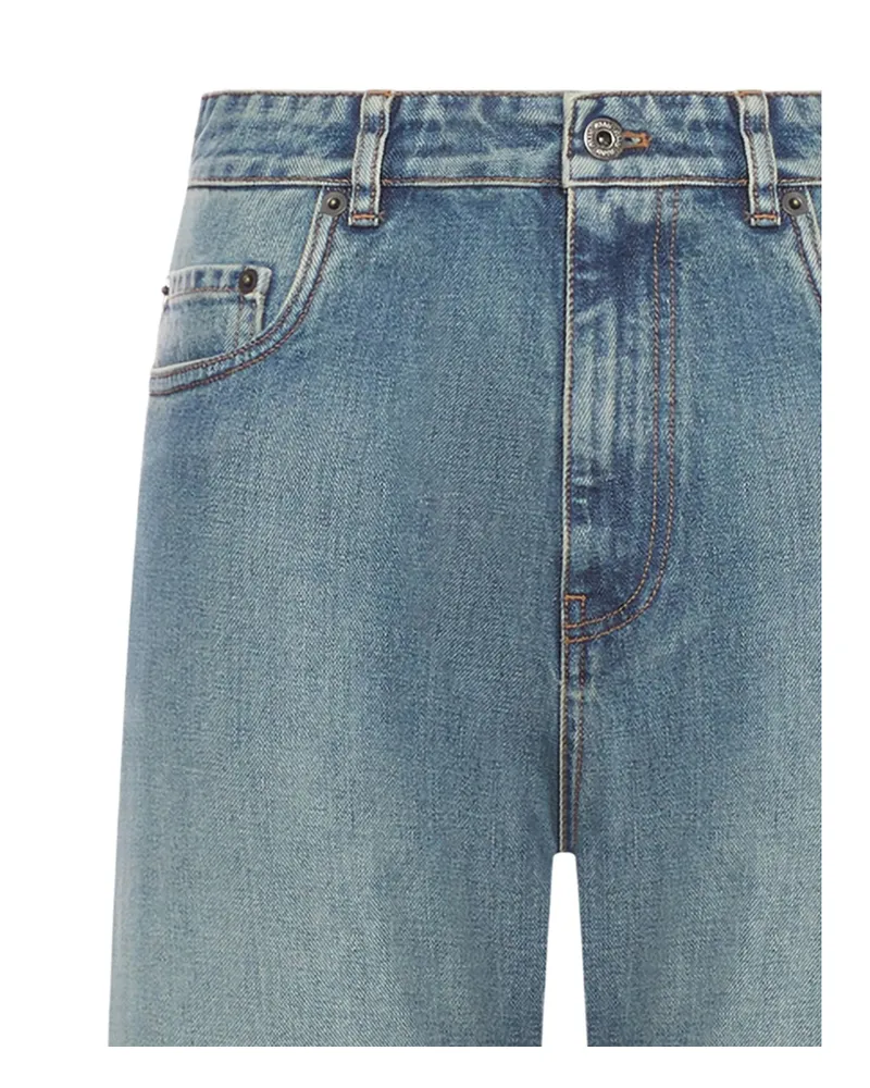 Miu Miu Embroidered-logo Regular Jeans Blue