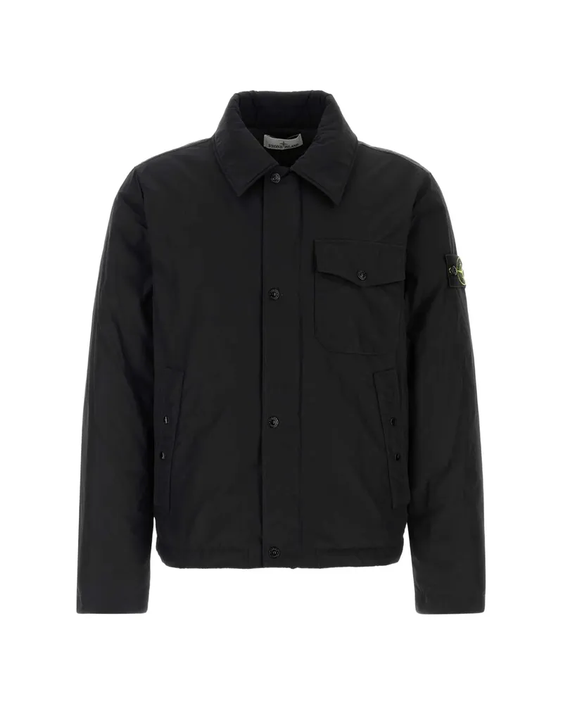 Stone Island 4100022 Micro Reps Down Coach Jacket With Anti-drop Black