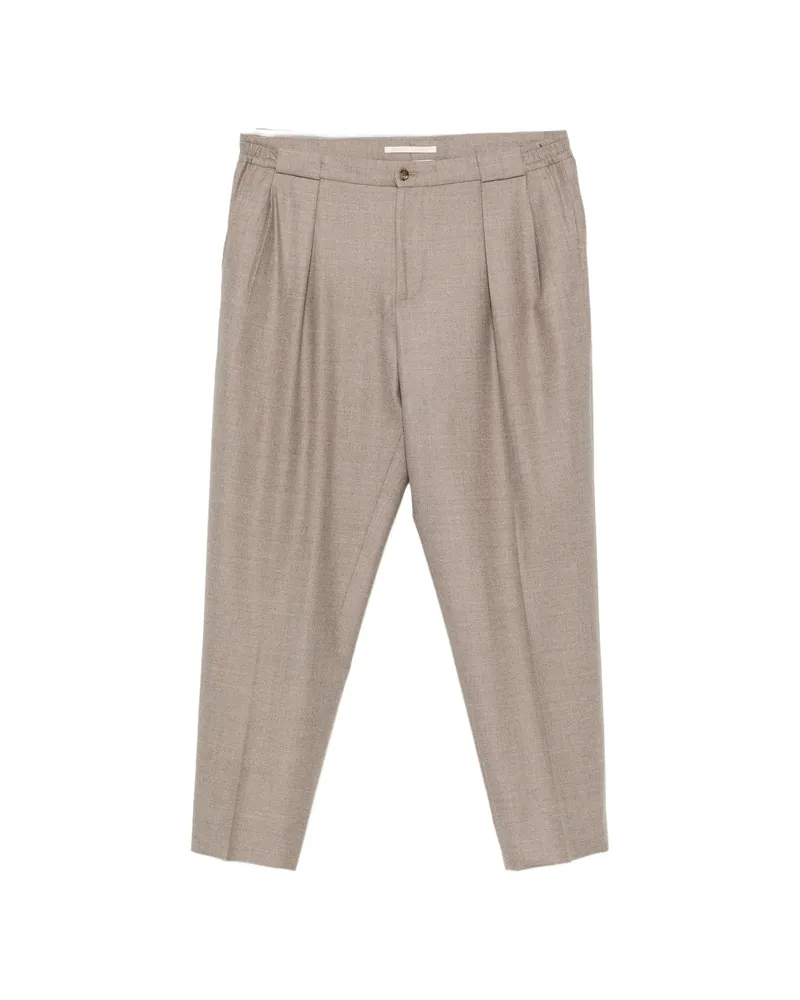 Briglia 1949 Pleated Tapered Trousers Neutrals