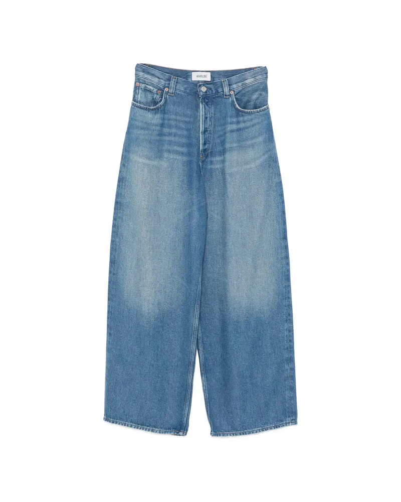 AGOLDE Flyweight Baggy-fit Faded Denim Jeans Blue