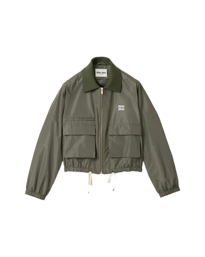 Miu Miu Technical Fabric Blouson Jacket Green