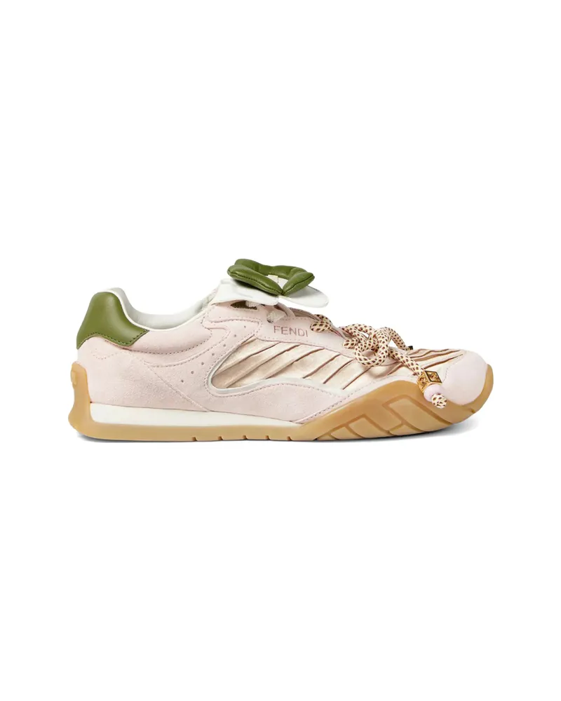 Fendi Wave Pulse Lace-up Sneakers Pink