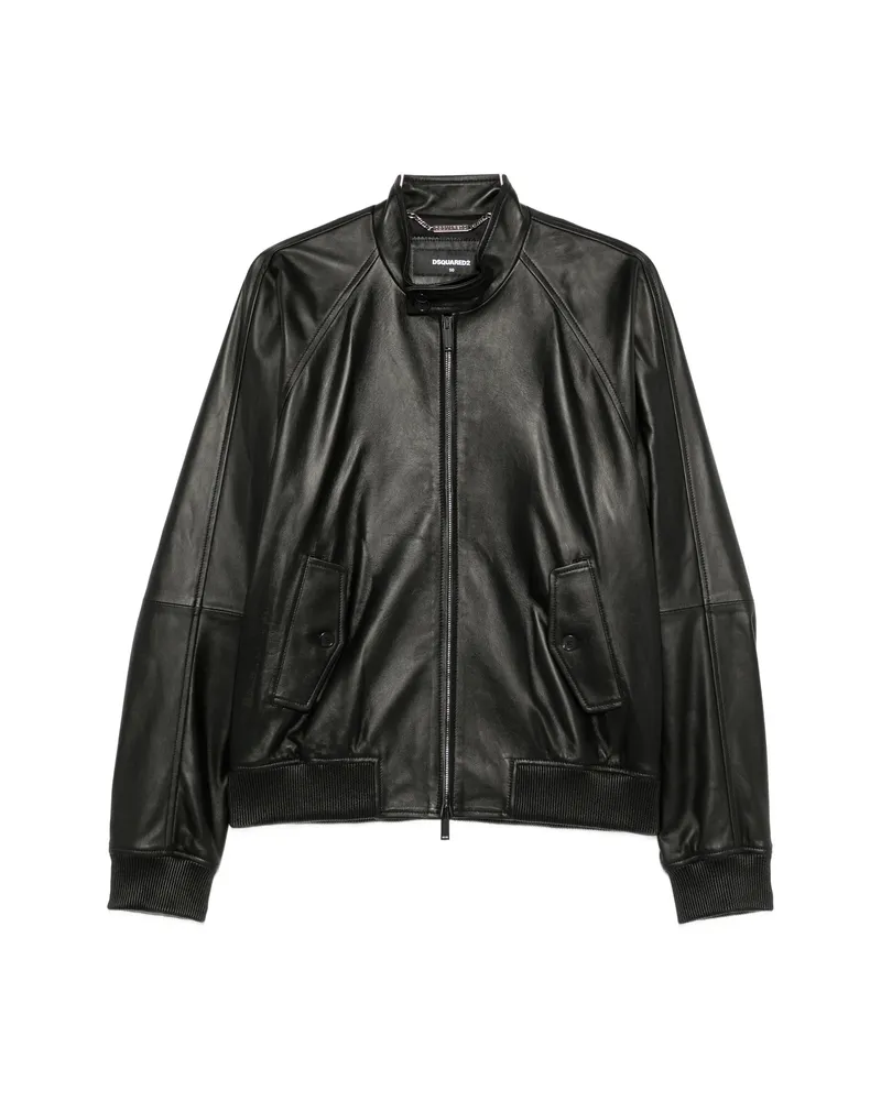 Dsquared2 Zip-up Leather Jacket Black