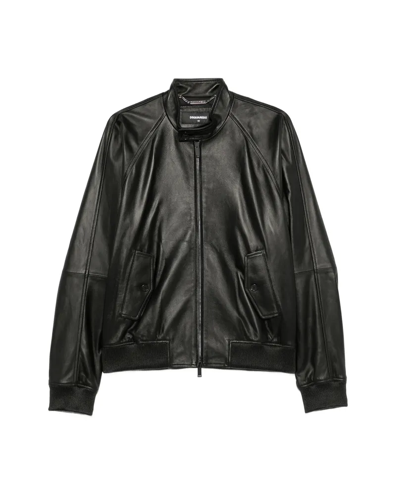 Dsquared2 Zip-up Leather Jacket Black
