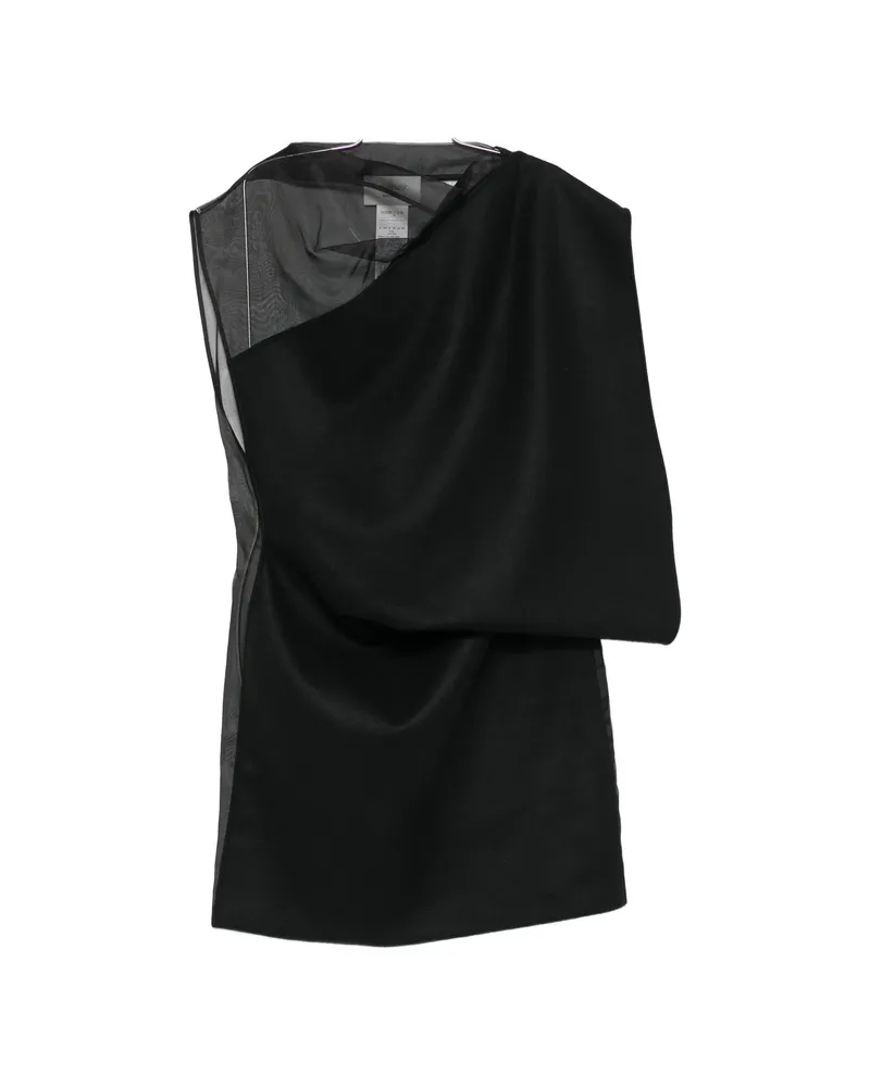 SPORTMAX Asymmetric-neck Midi Dress Black