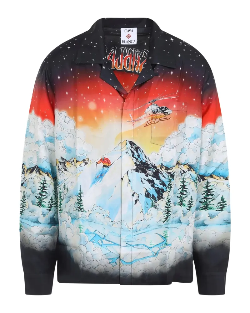 Casablanca Paris Ski-lake Silk Shirt Black