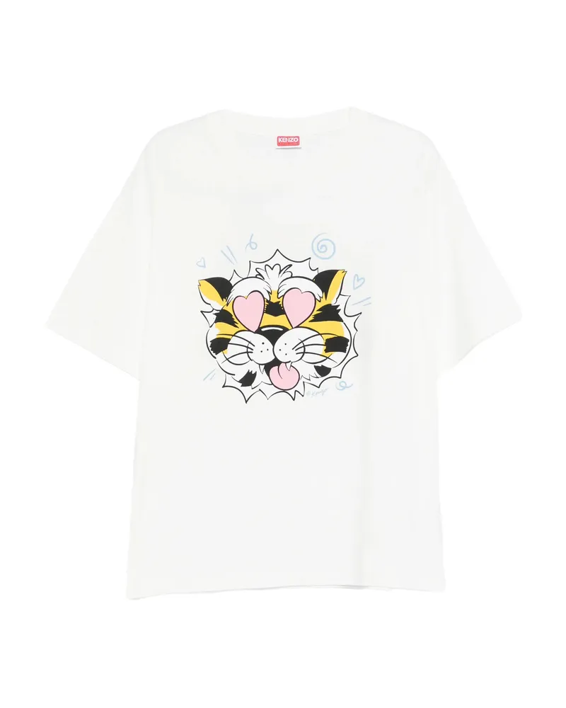Kenzo Tiger-print T-shirt White