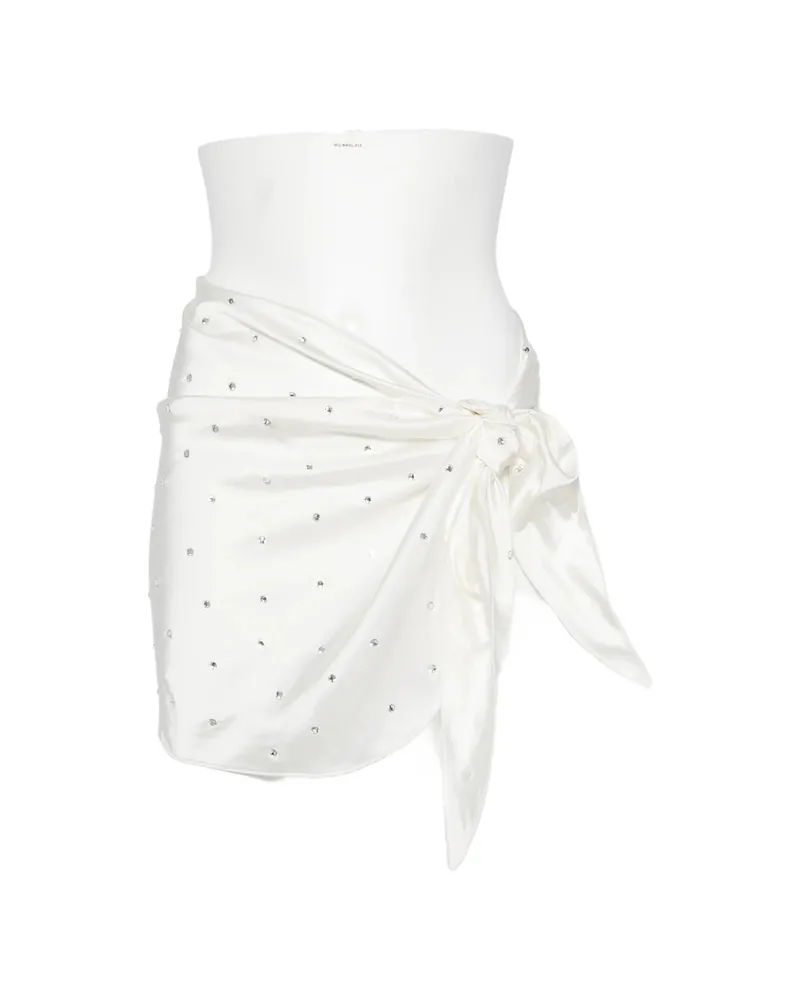 Oséree Crystal-embellished Wrap-design Pareo White