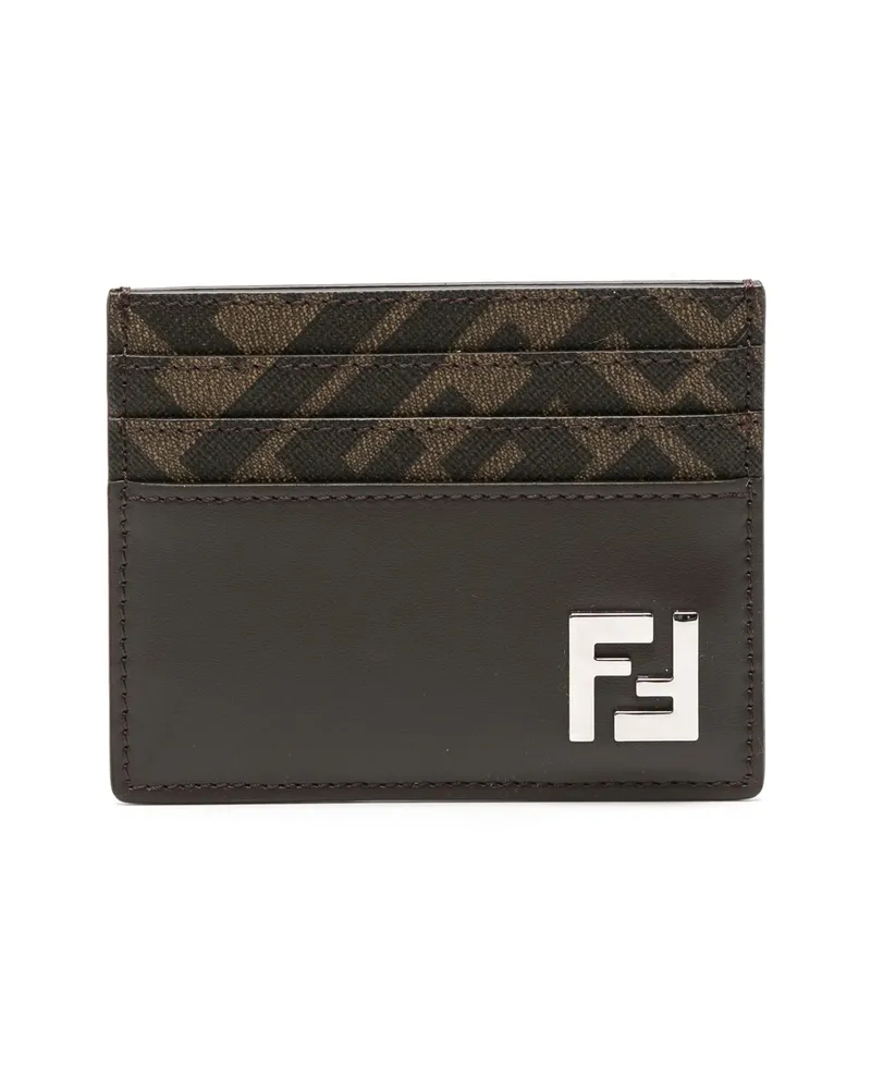 Fendi FF-plaque Card Holder Brown