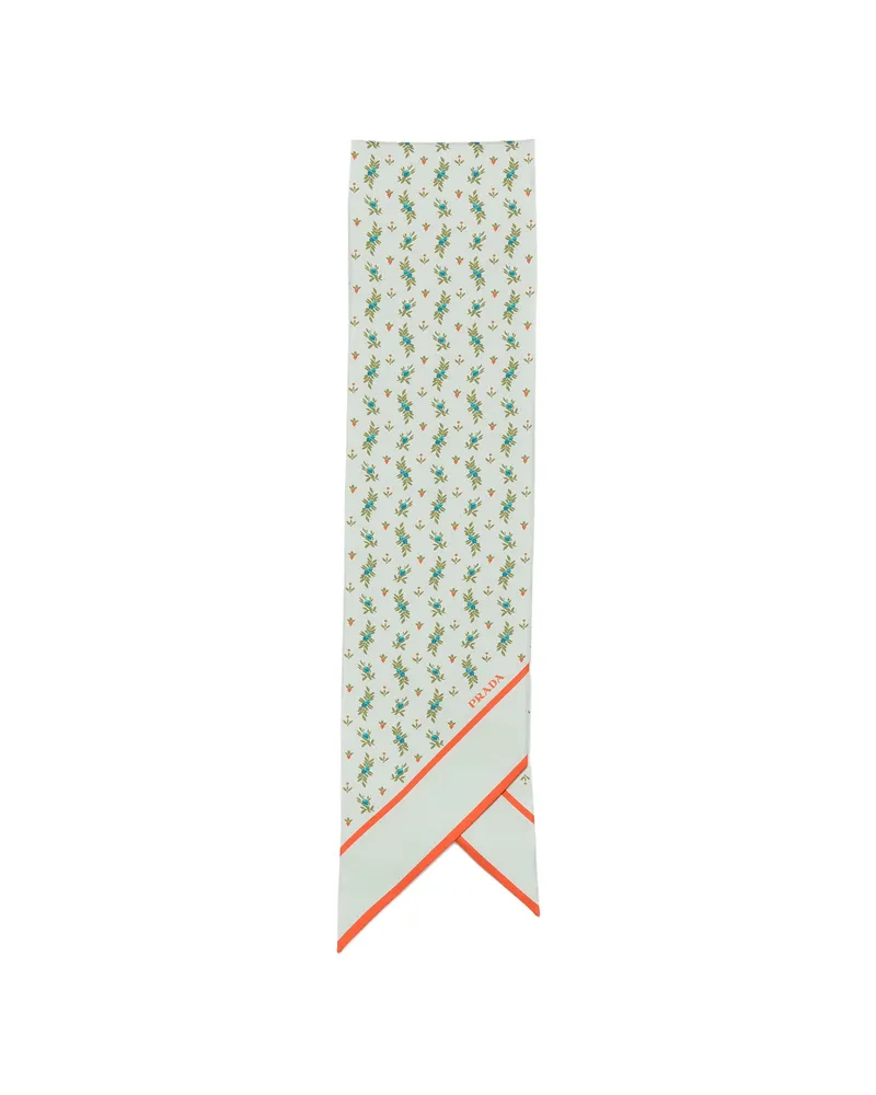 Prada Floral-print Scarf Green